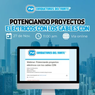 Aprende a Potenciar tus proyectos eléctricos con cables CDN en este increíble webinar.
Te recordamos fecha y hora:
🗓️ Fecha: 27 de Noviembre
🕒 Hora: 11:00 AM
🌐 Webinar virtual
🔗 Regístrate aquí en el link de la biografía